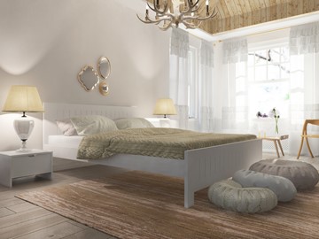 Кровать в спальню Vesna Line 3 160х200, сосна (Белая эмаль) в Югорске