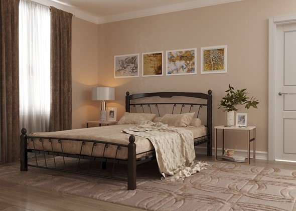 Кровать Муза 1, 1400, черный/шоколад в Лангепасе - изображение