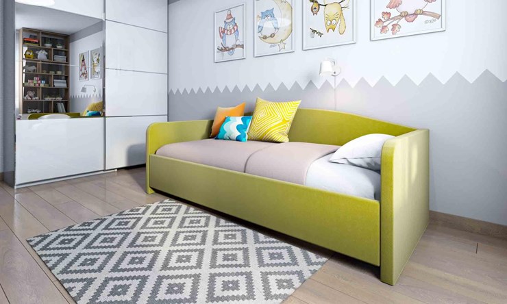 Спальная кровать Uno 90х190 с основанием в Нягани - изображение 1