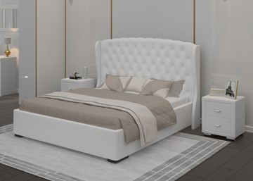Кровать 2-спальная Dario Grace Lite 140x200, Экокожа (Белый) в Лангепасе