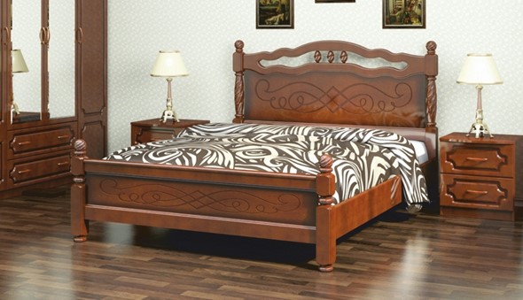 Кровать Карина-15 (Орех) 140х200 в Нягани - изображение