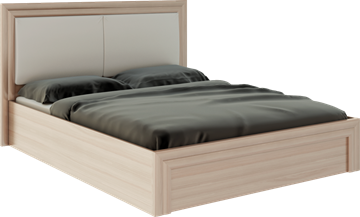 Кровать с подъемным механизмом Глэдис М32 (Шимо светлый/Белый текстурный) в Лангепасе