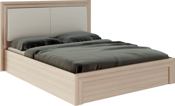 Кровать с подъемным механизмом Глэдис М32 (Шимо светлый/Белый текстурный) в Лангепасе - изображение