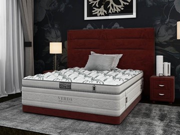 Кровать в спальню Modern Compact/Ваsement 160х200, Микровелюр (Manhattan Гранатовый) в Югорске