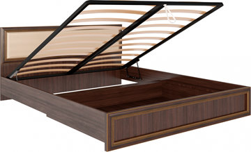 Кровать с подъемным механизмом Беатрис М11 с мягким изголовьем (Орех Гепланкт) в Лангепасе