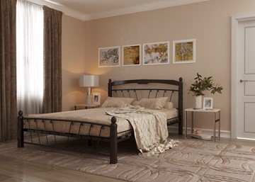 Кровать двуспальная Муза 1, 1600, черный/шоколад в Лангепасе