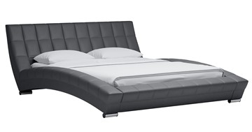 Кровать Оливия 160 арт. Марика 485 к/з (серый) с основанием в Лангепасе