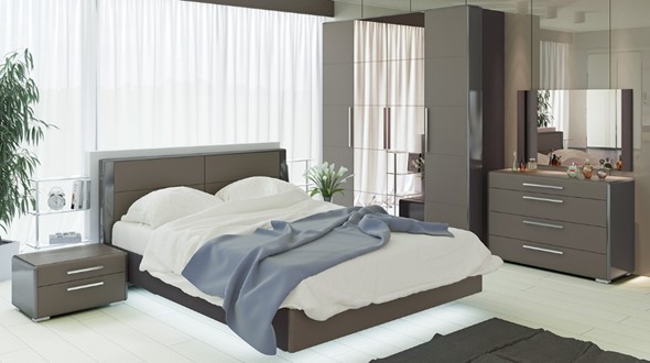 Спальный гарнитур Наоми №3, цвет Фон серый, Джут в Лангепасе - изображение