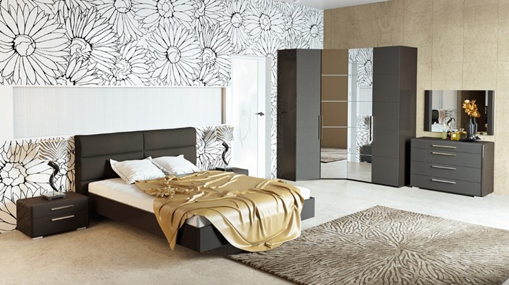 Модульная спальня Наоми №1, цвет Фон серый, Джут в Ханты-Мансийске - изображение