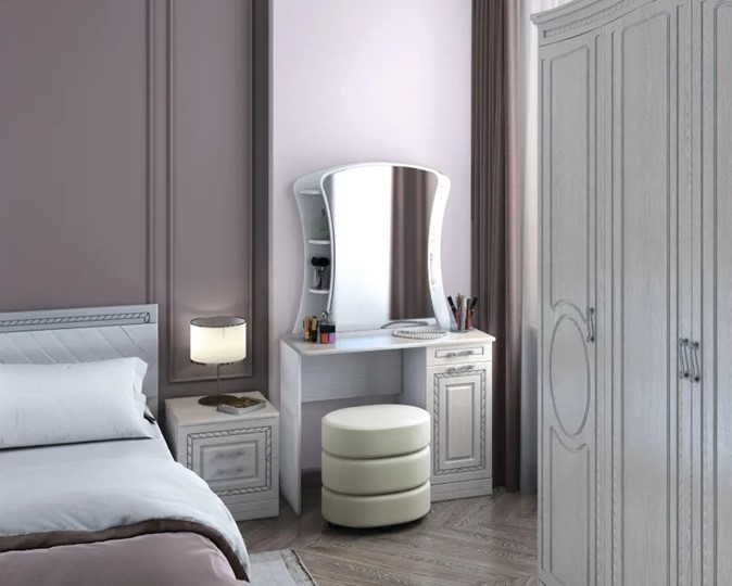 Гарнитур в спальню Гертруда 1, белая лиственица/ясень жемчужный в Лангепасе - изображение 1
