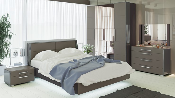 Модульная спальня Наоми №1, цвет Фон серый, Джут в Ханты-Мансийске - изображение 4