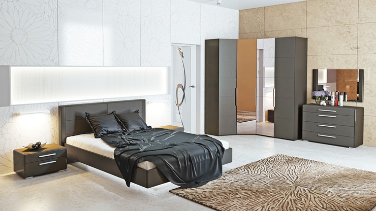 Модульная спальня Наоми №1, цвет Фон серый, Джут в Урае - изображение 5