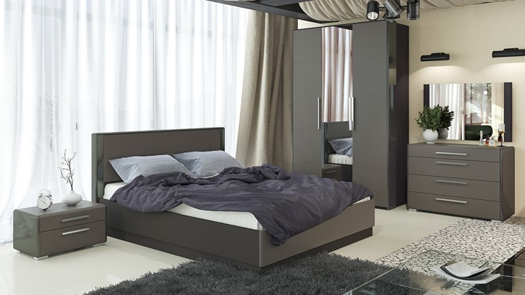 Модульная спальня Наоми №1, цвет Фон серый, Джут в Ханты-Мансийске - изображение 6