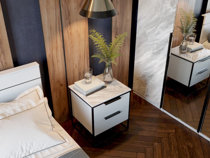 Модульная спальня Норд №4, Белый/Статуарио в Лангепасе - изображение 2