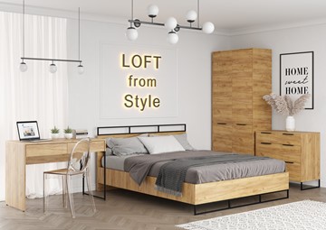 Набор мебели для спальни Loft, Дуб крафт золотой в Югорске