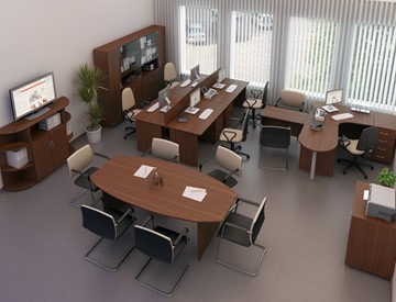 Офисный набор мебели Комфорт №3 (французский орех) в Ханты-Мансийске