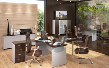 Мебель для персонала OFFIX-NEW для двух сотрудников и руководителя в Нижневартовске