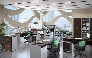 Набор мебели в офис IMAGO четыре рабочих места, стол для переговоров в Нижневартовске