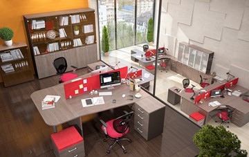 Набор мебели в офис Xten с большим шкафом для документов для 2 сотрудников в Когалыме