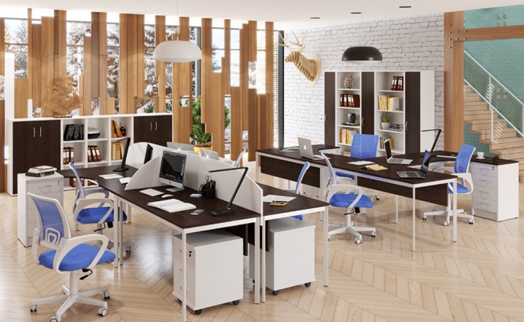Комплект офисной мебели Imago S - два стола, две тумбы в Лангепасе - изображение
