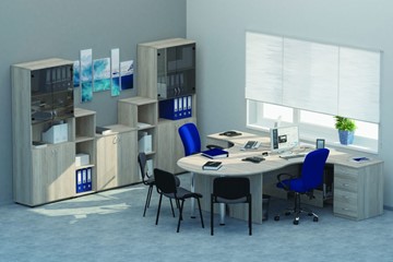 Комплект офисной мебели Twin для 2 сотрудников с совмещенными столами в Лангепасе