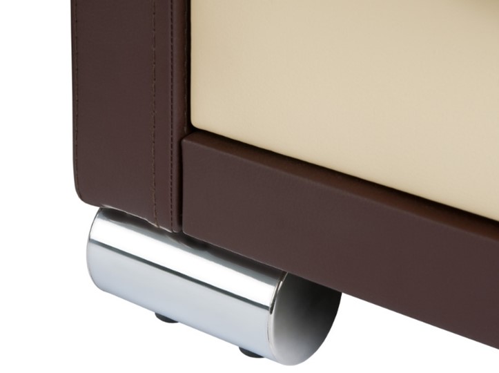 Косметический стол OrmaSoft 2, 4 ящика, левый, экокожа коричневая/кремовая в Лангепасе - изображение 2