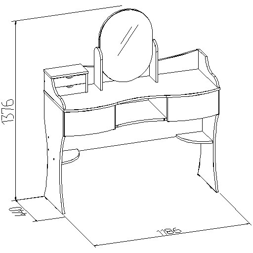 Стол туалетный Амели 15, Венге в Лангепасе - изображение 1