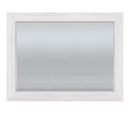 Зеркало настенное ПАРМА НЕО,  ясень анкор светлый /  экокожа polo белая в Урае - изображение
