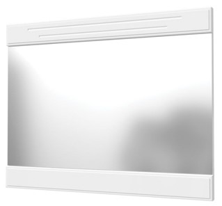 Навесное зеркало Олимп с декоративными планками (белый) в Лангепасе