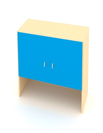 Детский двухдверный шкаф ДШ-1 ЛДСП  Беж + Синий в Лангепасе - изображение