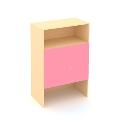 Двухдверный детский шкаф ДШ-2 ЛДСП Беж+ Розовый в Лангепасе - изображение