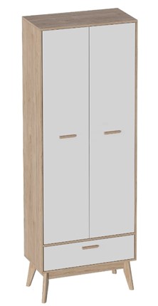Распашной детский шкаф Калгари, Дуб натуральный светлый/Белый в Лянторе - изображение