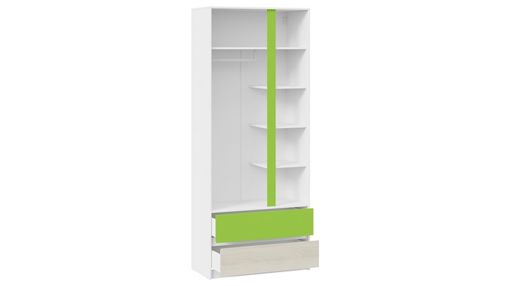 Распашной шкаф Сканди СМ-386.07.26-26 (Дуб Гарден, Белая, Зеленый) в Радужном - изображение 2