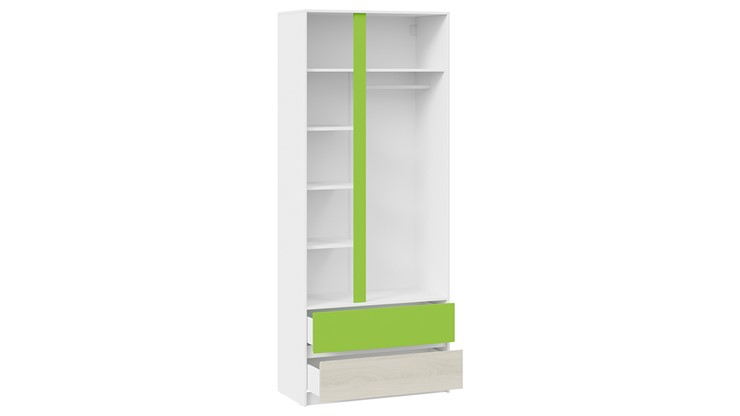 Распашной шкаф Сканди СМ-386.07.26-26 (Дуб Гарден, Белая, Зеленый) в Нижневартовске - изображение 3