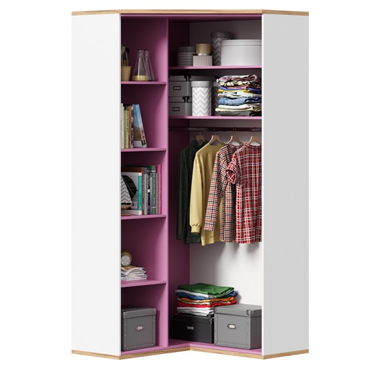 Угловой шкаф Урбан 528.060, белый/розовый в Радужном - изображение 4