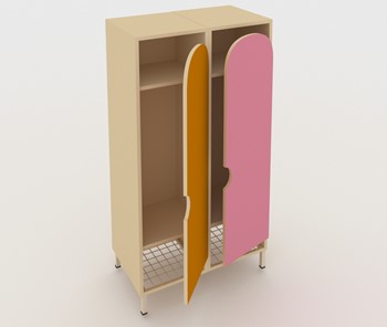 Детский шкаф ШГС2 Беж + Розовый+Оражневый в Урае