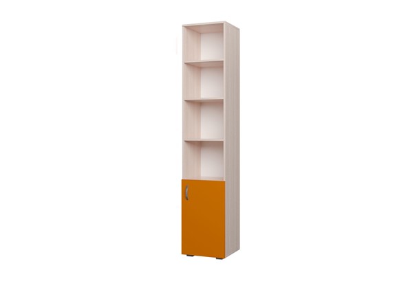 Детский шкаф-пенал 400 1Д Млечный дуб, Оранжевый в Лангепасе - изображение