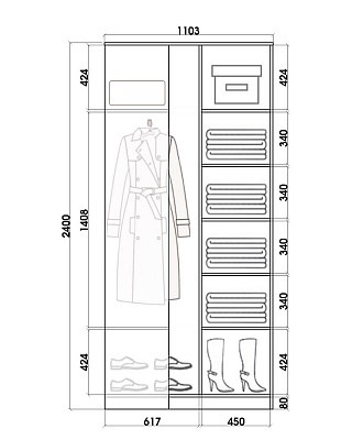 Детский угловой шкаф-купе Хит-У-24-4-77-29, Панда, Белый в Радужном - изображение 2