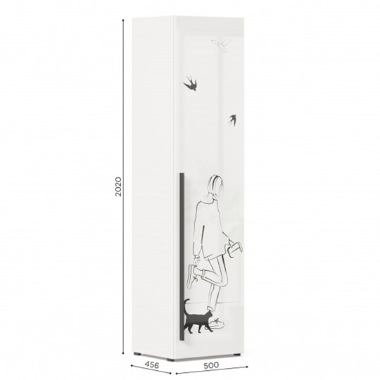 Распашной шкаф Джоли Тип 1 ЛД 535.010, Серый шелк в Когалыме - изображение 2