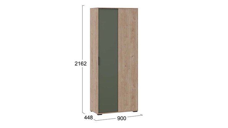Шкаф угловой Лео ТД-410.07.23 (Гикори джексон/Дымчатый зеленый) в Лангепасе - изображение 2