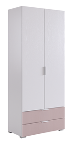 Двухдверный шкаф Зефир 108.01 (белое дерево/пудра розовая (эмаль)) в Нижневартовске