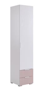 Шкаф однодверный с ящиками Зефир 107.01 (белое дерево/пудра розовая (эмаль)) в Когалыме