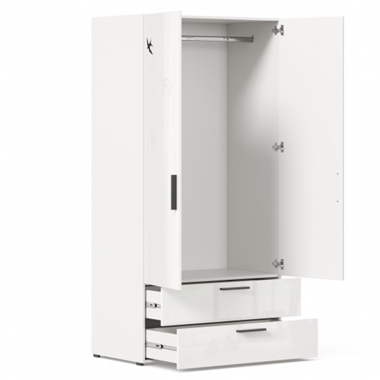 Двухстворчатый шкаф комбинированный Джоли ЛД 535.040, Серый шелк в Лангепасе - изображение 2