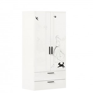 Двухстворчатый шкаф комбинированный Джоли ЛД 535.040, Серый шелк в Нягани