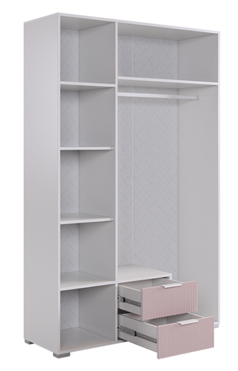Шкаф трехдверный Зефир 109.02 (белое дерево/пудра розовая (эмаль)) в Когалыме - изображение 2