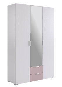 Шкаф трехдверный Зефир 109.02 (белое дерево/пудра розовая (эмаль)) в Нижневартовске