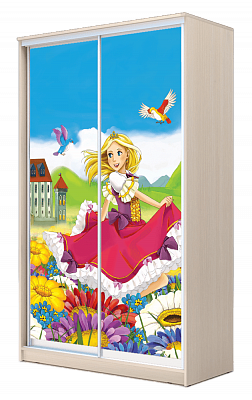 Детский шкаф-купе ХИТ 23-4-17-77-11, Принцесса, дуб млечный в Лангепасе - изображение