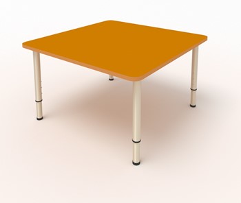 Детский стол 4-местный 80х80 ЛДСП Оранжевый в Лангепасе