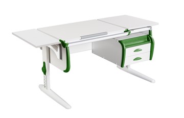 Детский стол-трансформер 1/75-40 (СУТ.25) + Polka_b 1/550 + Tumba 3 белый/белый/Зеленый в Лангепасе