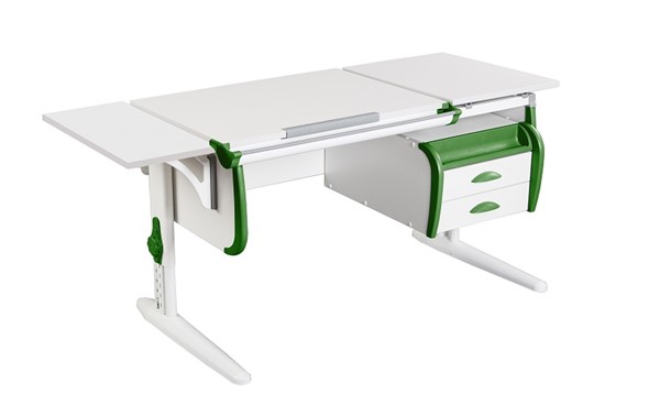 Детский стол-трансформер 1/75-40 (СУТ.25) + Polka_b 1/550 + Tumba 3 белый/белый/Зеленый в Югорске - изображение